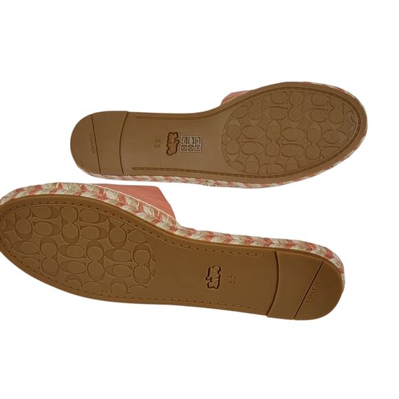 Coach Cailin Espadrilles Womens 8.5 B Pink White Slip On Slides Sandals - Picture 3 of 8